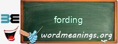 WordMeaning blackboard for fording